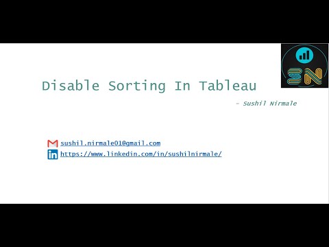 Disable Sorting In Tableau | Tableau Sorting | Tableau Software