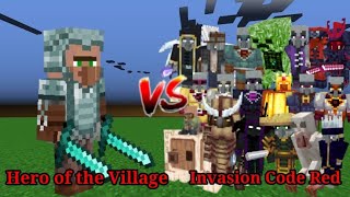 Hero of the Village vs Invasion Code Red | Minecraft Mob Battle