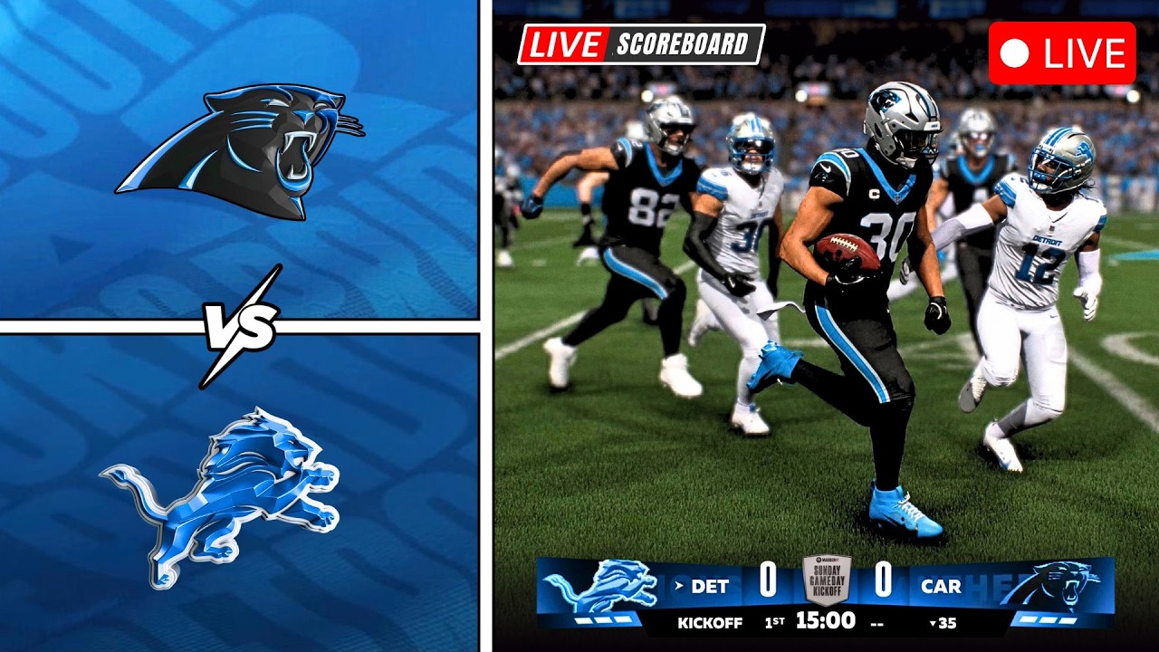 🔴 LIVE 🏈 Carolina Panthers vs Detroit Lions / NFL SNF / Madden 27 Sim + Live Scoreboard!