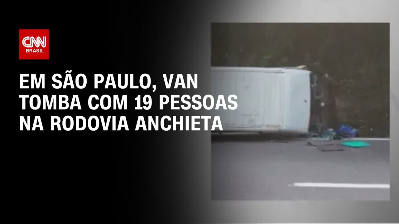 Em São Paulo, van tomba com 19 pessoas na Rodovia Anchieta | AGORA CNN