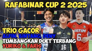 TRIO GACOR Indomaret Alfin Daniel, Bintang Saputra, Deny Arya tumbangkan Yuriko CS | RAFABINAR CUP 2