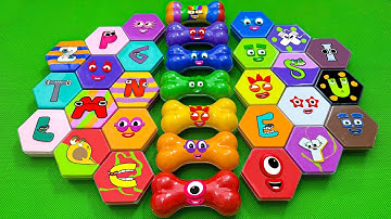 Numberblocks – Look All Clay with Hexagon, Bone Shape Colors Mixing! ASMR