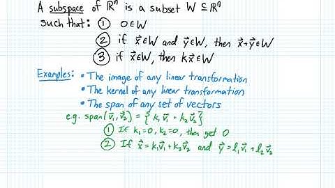 Linear Algebra 14 Subspaces