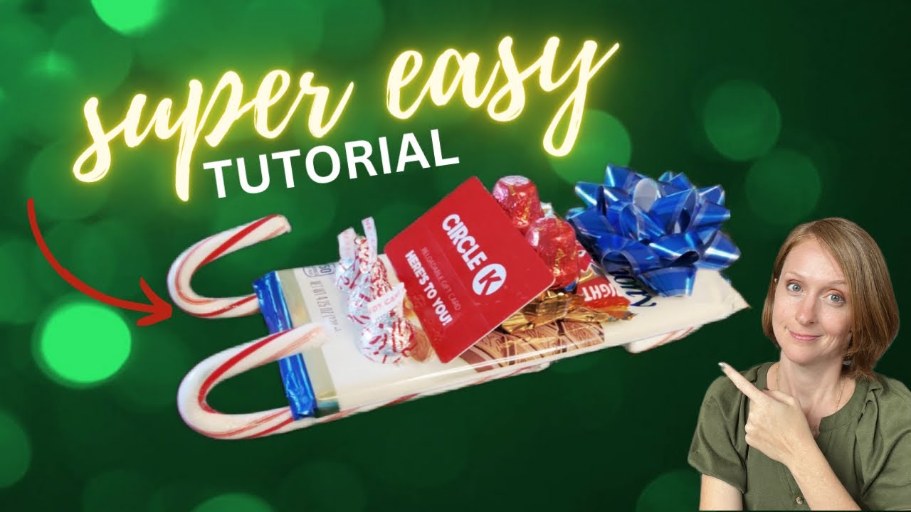 Easy Christmas Candy Cane Sleigh Gift Card Holder Tutorial YouTube