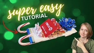 Easy Christmas Candy Cane Sleigh Gift Card Holder Tutorial