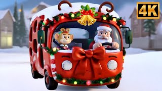christmas wheels bus santa ride song kids