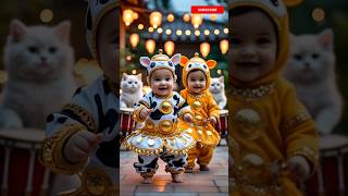 CUTE BABY COW COSTUME PRAYER OF THE PROPHET ALLAHUL KAFI #baby #islamicchildrensongs #cute #praye...