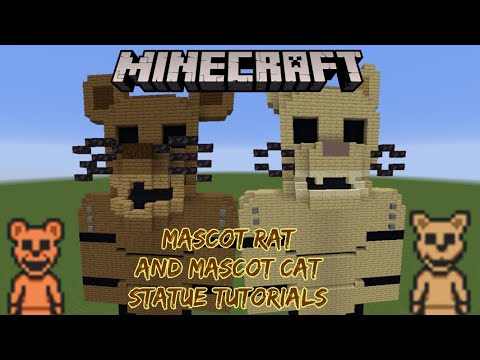 Minecraft Tutorial: Mascot Rat and Mascot Cat Statues (Five Nights at
