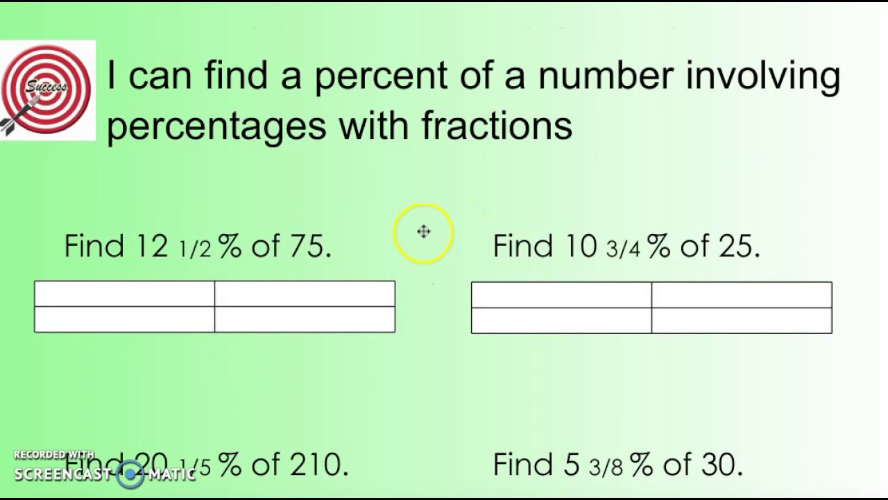 6th Grade 7 1 Percent Of A Number YouTube