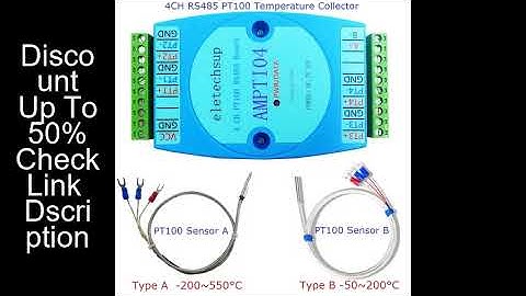 4CH -40~300 Celsius PT100 RTD Temperature Sensor Collector Module RS485 Analog Read Modbus RTU PLC E