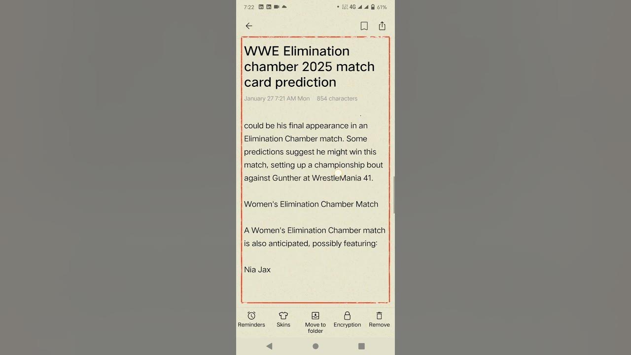 WWE Elimination chamber 2025 match card prediction wwe 