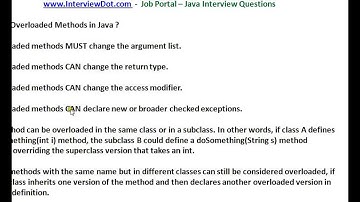 Overloaded methods in Java java interview questions interviewdot