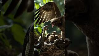 Burung Pemangsa Vs Ular Demi Melindungi Anakanaknya Pertarungan Hewan burung