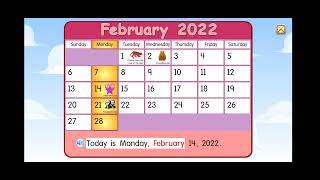 Today Is Monday, February 14, 2022. Valentines Day.