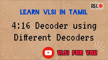 #35 4:16 Decoder Using Different Decoders | VLSI in Tamil