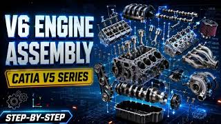 CATIA V5 V6 Engine Assembly Series | Complete Engine Assembly Tutorial for Beginners | Enginuity Lab