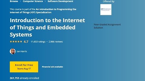 Introduction to the internet of Things and Embedded System | Peer Graded Assignment Solution[A to Z]