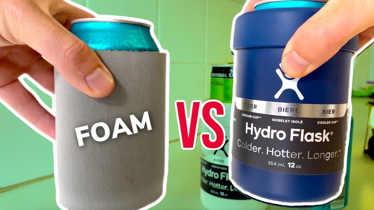 Hydro Flask Cooler Cup vs Foam Coozie Temperature Test 