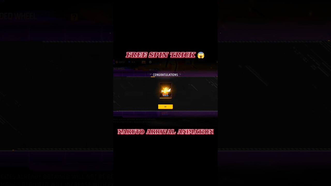 Naruto Arrival Animation Free Fire | Free Spin Trick New Faded Wheel  