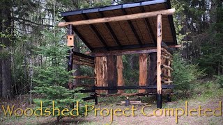Woodshed Rustic Circa 1930s Log Construction Project Completed Vintage Sheds
