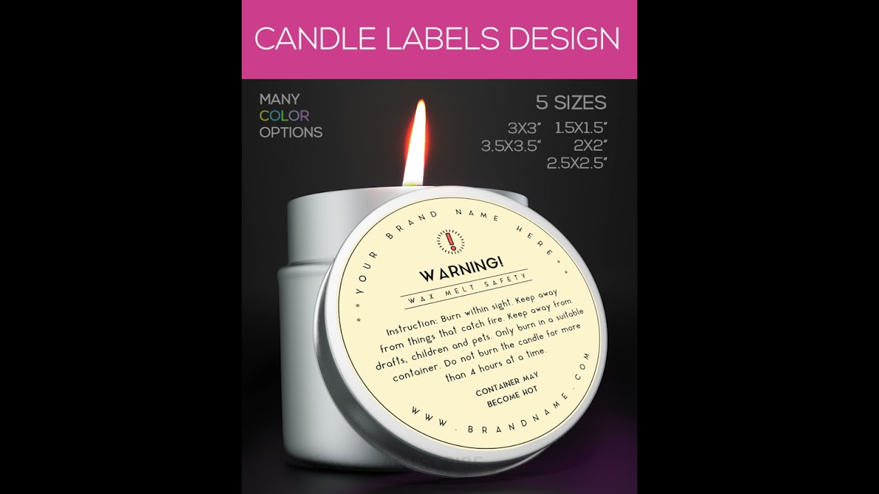 Custom Label Template For Candles | Premium Candle Label Design Template Printable | DIY Labels