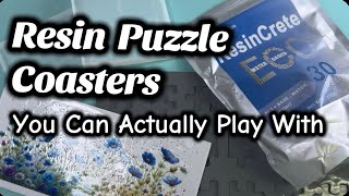 Floral Puzzle Coasters Functional Resin Art @JDictionResin #249