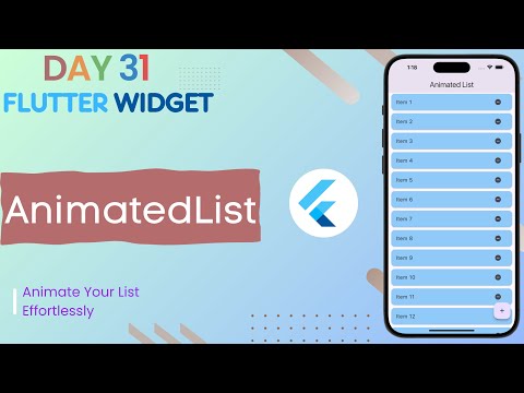 #31 Flutter AnimatedList || How to Use AnimatedList Widget || Add and Remove Items with Animation!