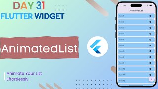 #31 Flutter AnimatedList || How to Use AnimatedList Widget || Add and Remove Items with Animation!