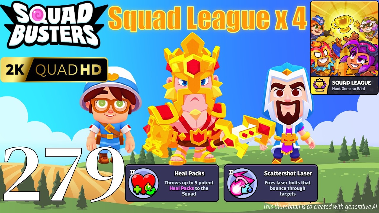 Squad Busters - Walkthrough Gameplay Part 279 - Barbarian King, Medic, Wizard - Squad League x 4