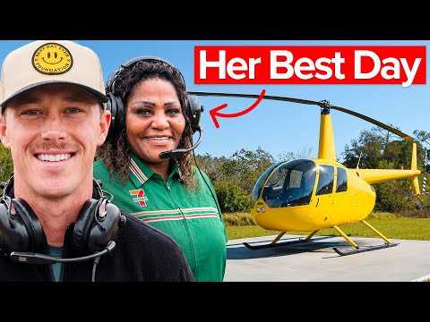 We Surprised a 7-Eleven Worker With a Helicopter Ride!