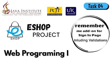 Develop a remember me add-on for sign in | E-shop Web Project | Task 04 | Java Institute | 1st Year