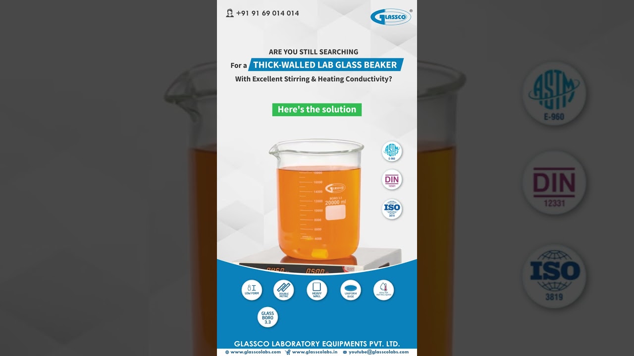 Laboratory Beakers by Glassco | Borosilicate Glassware