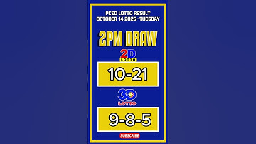 PCSO Lotto Result Today Live 2PM Draw | October 14, 2025 (Tuesday) | 2D, 3D Lotto Results