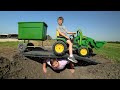 Hudson saves the day with his tractor and tools | Tractors for kids