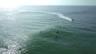 Drone view of Dave Slemp foiling at the St Augustine shoals.