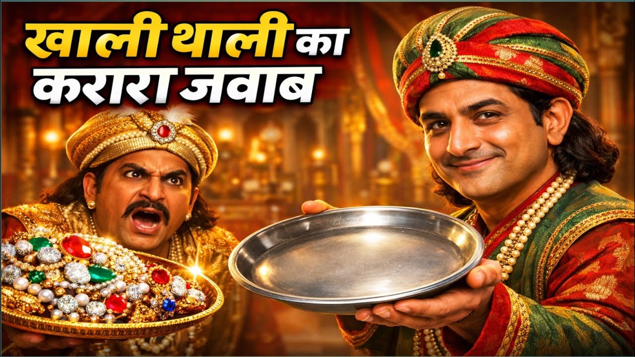 जब अकबर के सामने आई खाली थाली! | बीरबल का चतुराई भरा जवाब | बुद्धिमान कहानी