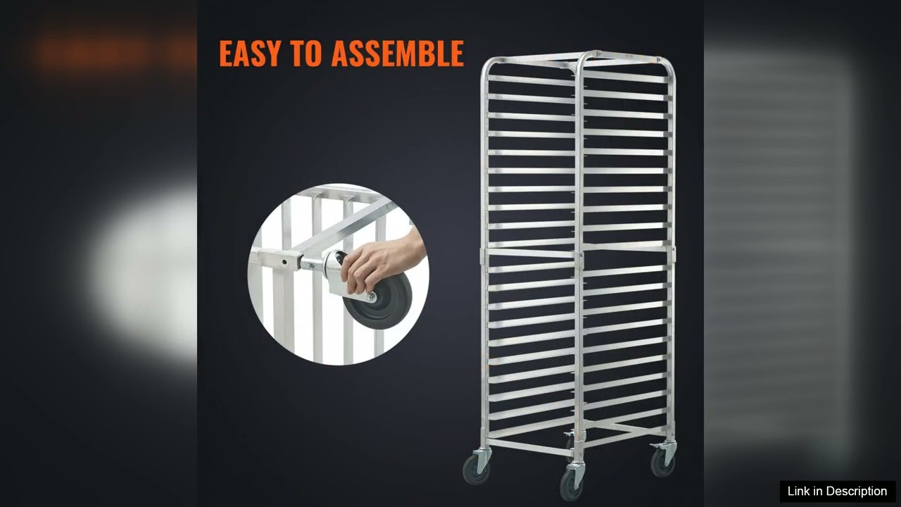VEVOR Bun Pan Rack 20 Tier Commercial Bakery Racks with Brake Wheels Aluminum