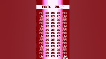 FIND THE 29 #quiz #gkmath #puzzle #ekmotahathighumechala #mathsfacts