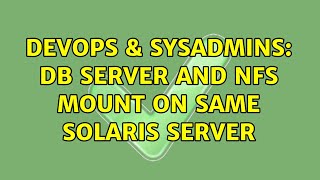 DevOps & SysAdmins: DB server and NFS mount on same Solaris server