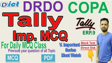 DRDO COPA | Most Imp. Tally MCQ | Imp. Class for drdo Copa exam | must watch | Previous year series