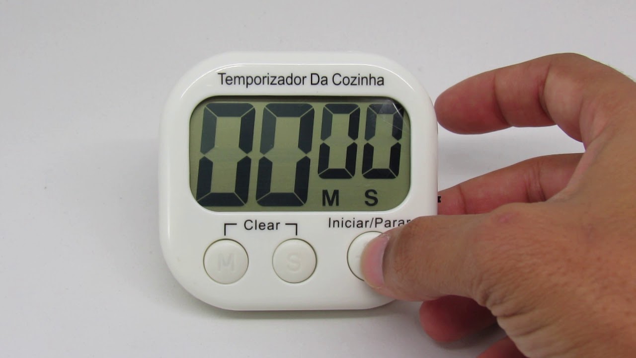 Timer Digital magnético com alarme sonoro e visor LCD para cozinha -  Camicado