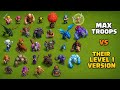 Level 1 Troops vs Max Level Troops! - Clash of Clans #coc #clashofclans #viral