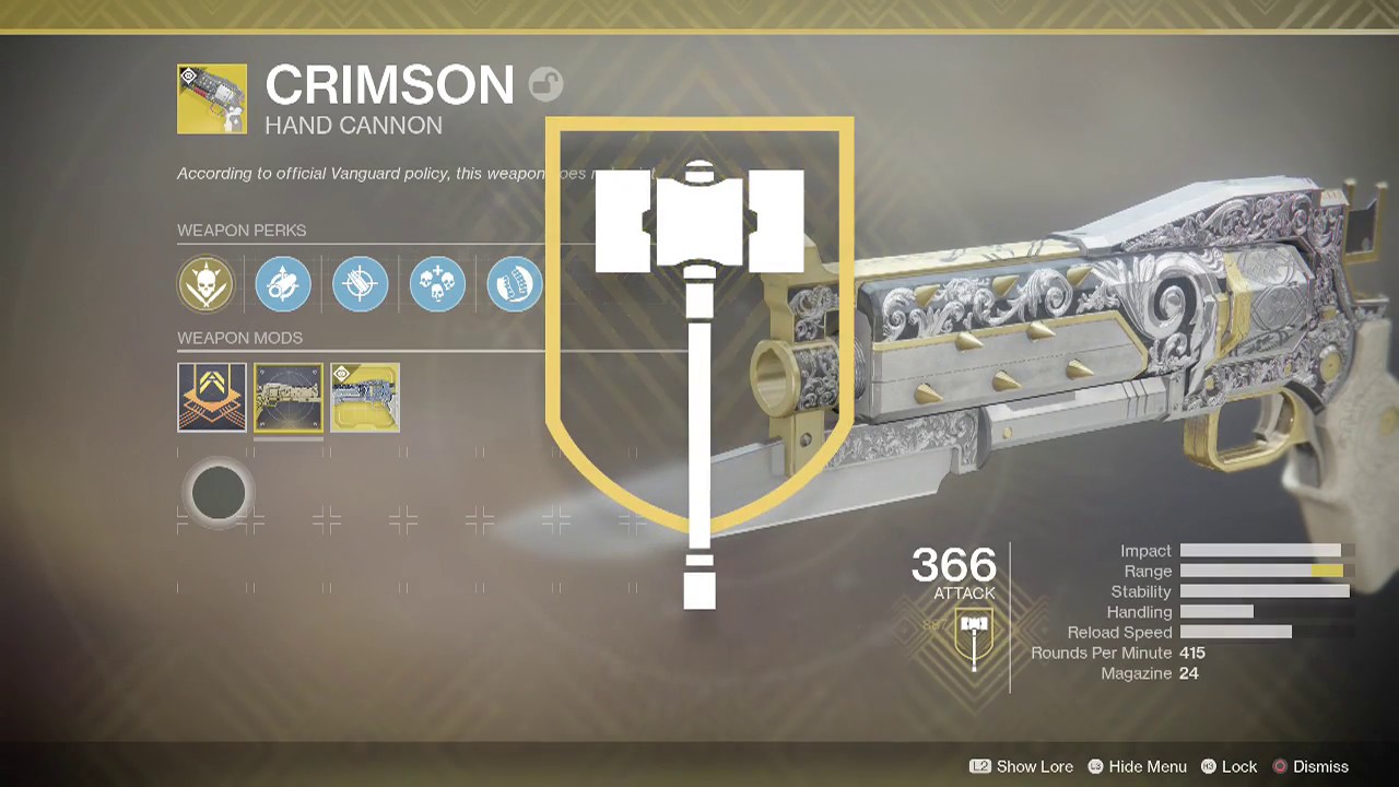 Destiny 2 Upgrade Crimson Masterwork Objective