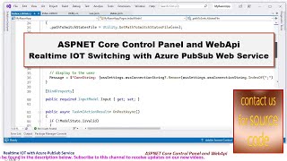 ASPNET Core Control Panel and WebApi for the Project | Realtime IOT Switching with Azure PubSub