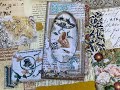Junk Journal collage background and hinged index cards DT for Medieval Mirage Part 1