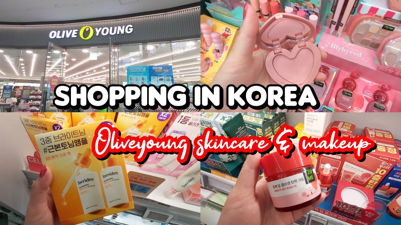 Shopping in korea 🇰🇷 vlog, OLIVEYOUNG Glow Skin booster Essence 🛍 New skincare and makeup