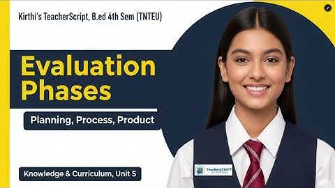 Curriculum Evaluation Phases- Planning, Process, Product// Unit 5 // Knowledge & Curriculum // B.Ed