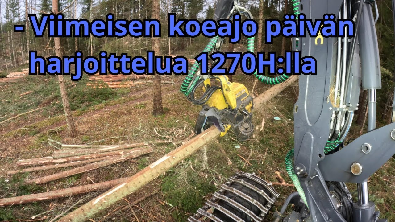 Vielä toinen harjoittelu video demo koneella uudistushakkuu kohteella. John Deere 1270H IBC H424