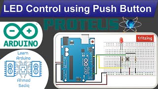 Arduino LED Control Using Button Proteus Simulation