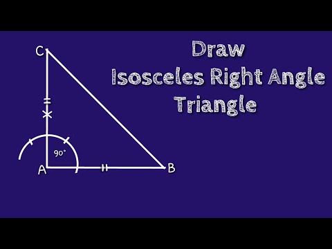 How to draw an isosceles right angle triangle using compass. shsirclasses.